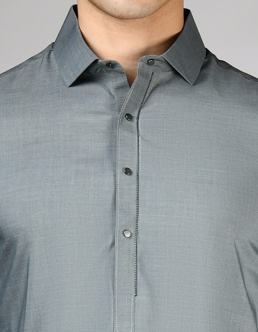 GREY BLENDED KURTA PAJAMA | JJKP-S-47294