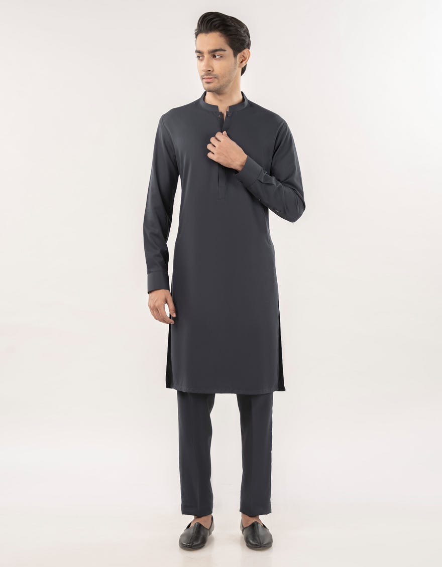 GREY BLENDED KURTA TROUSER | JJKP-A-47353