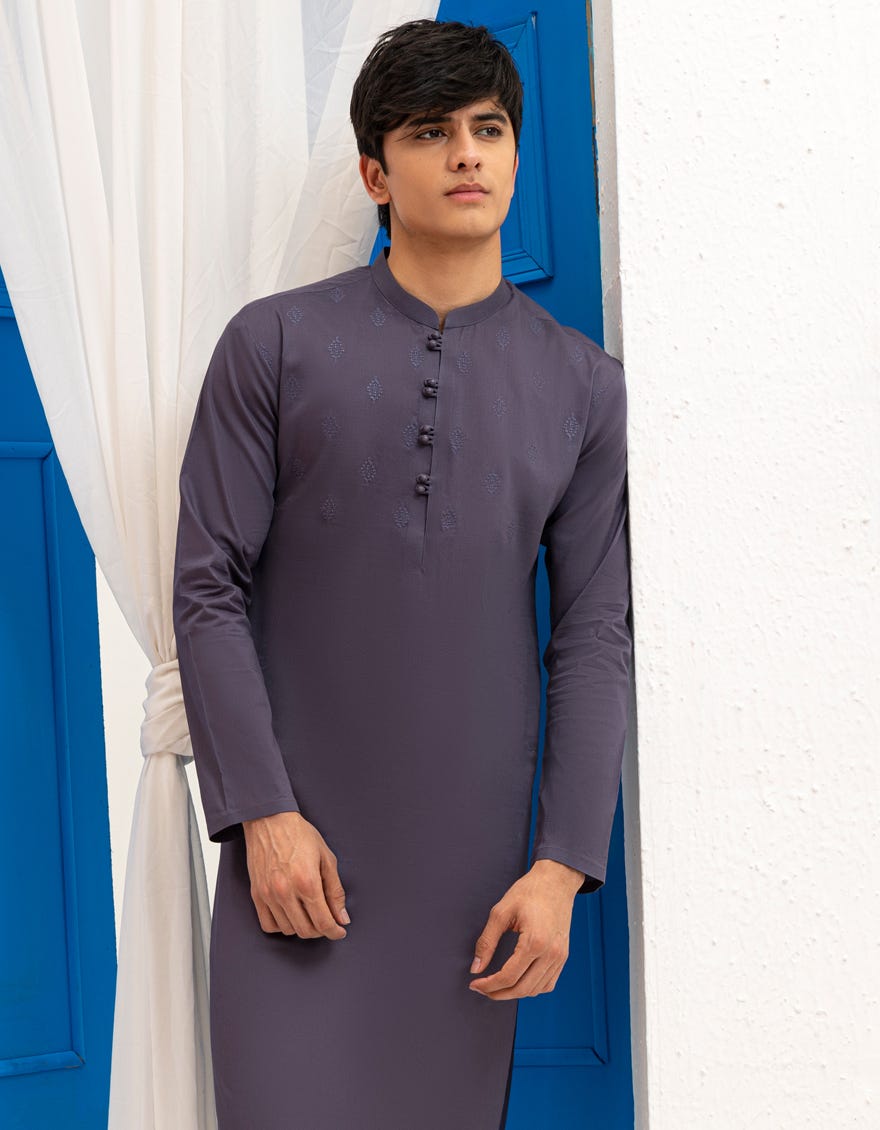 GREY COTTON KURTA