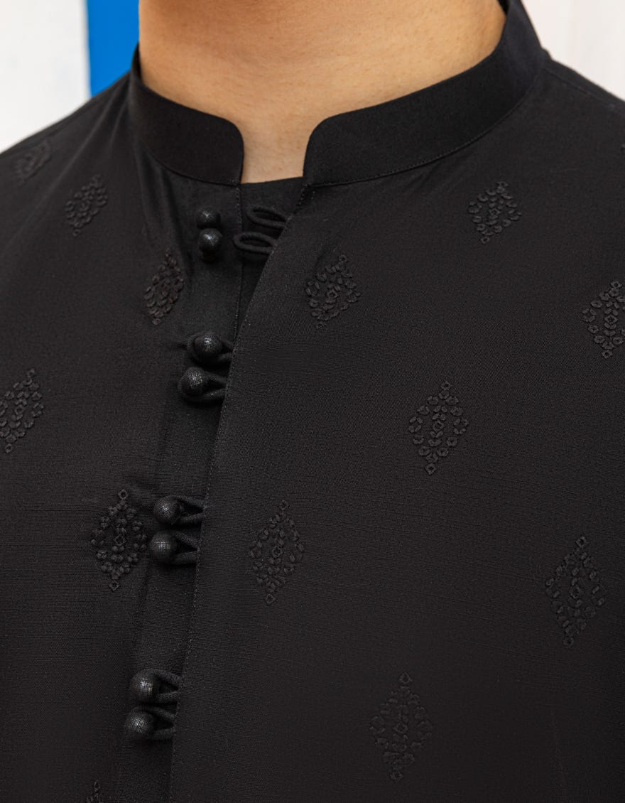 BLACK COTTON KURTA