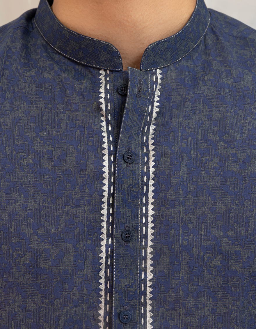 BLUE COTTON KURTA