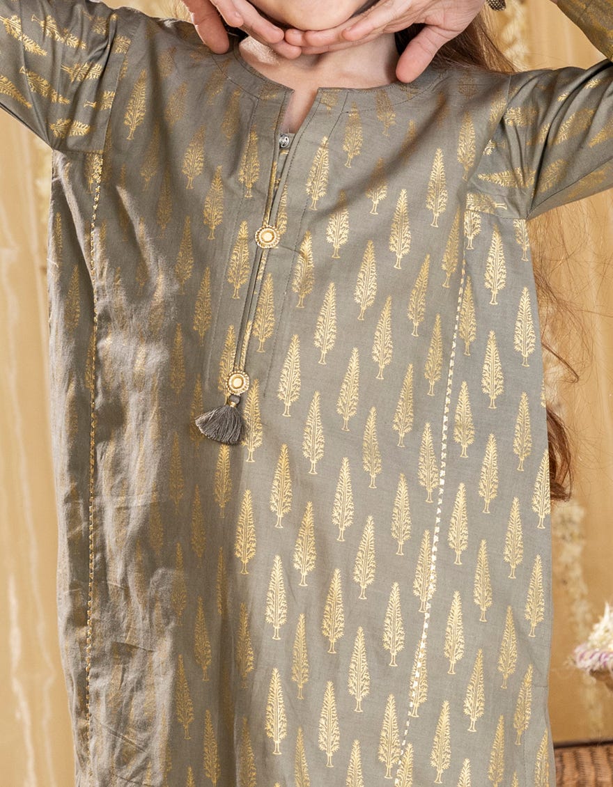 GREY LAWN PRINTED 2PC | JGKL-S-JGST-25-5609