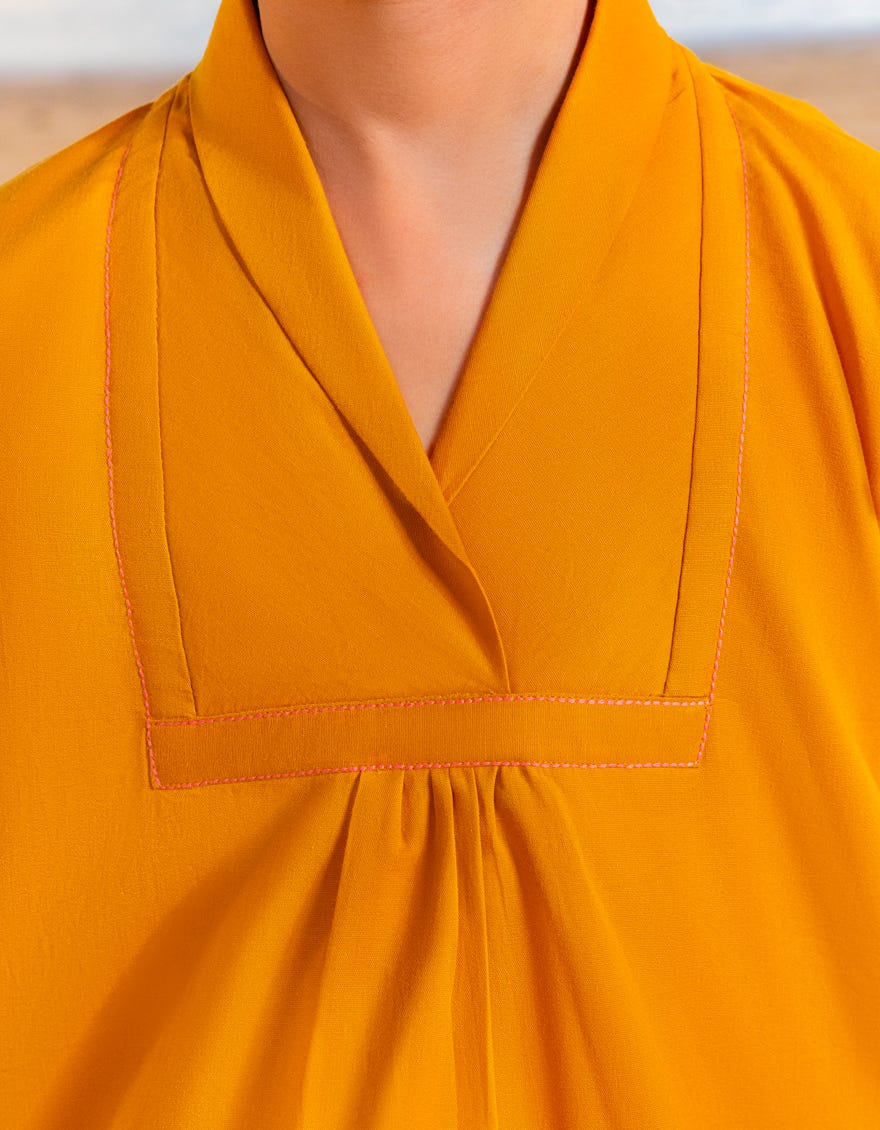 MUSTARD LAWN DYED 2PC | JGKL-S-JGST-25-5641