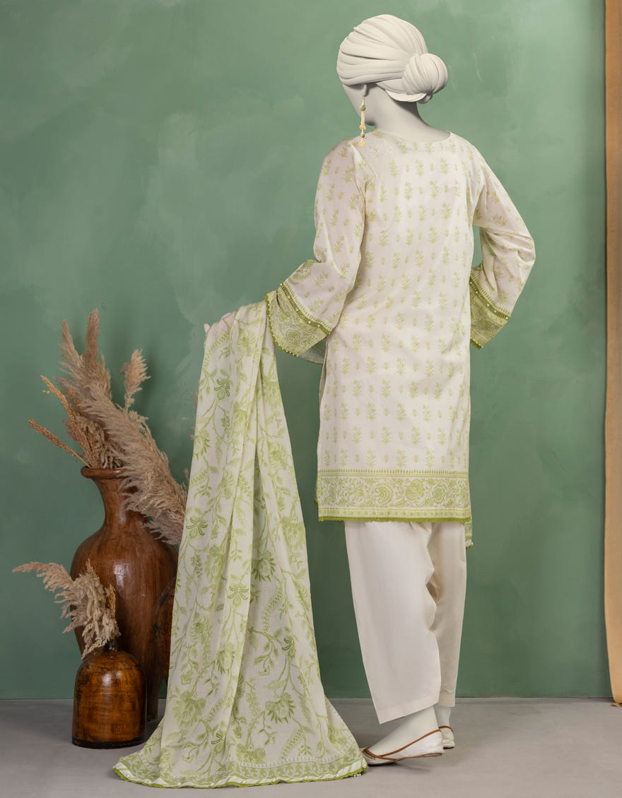 OFF WHITE LAWN PRINTED UNSTITCHED 3PC
