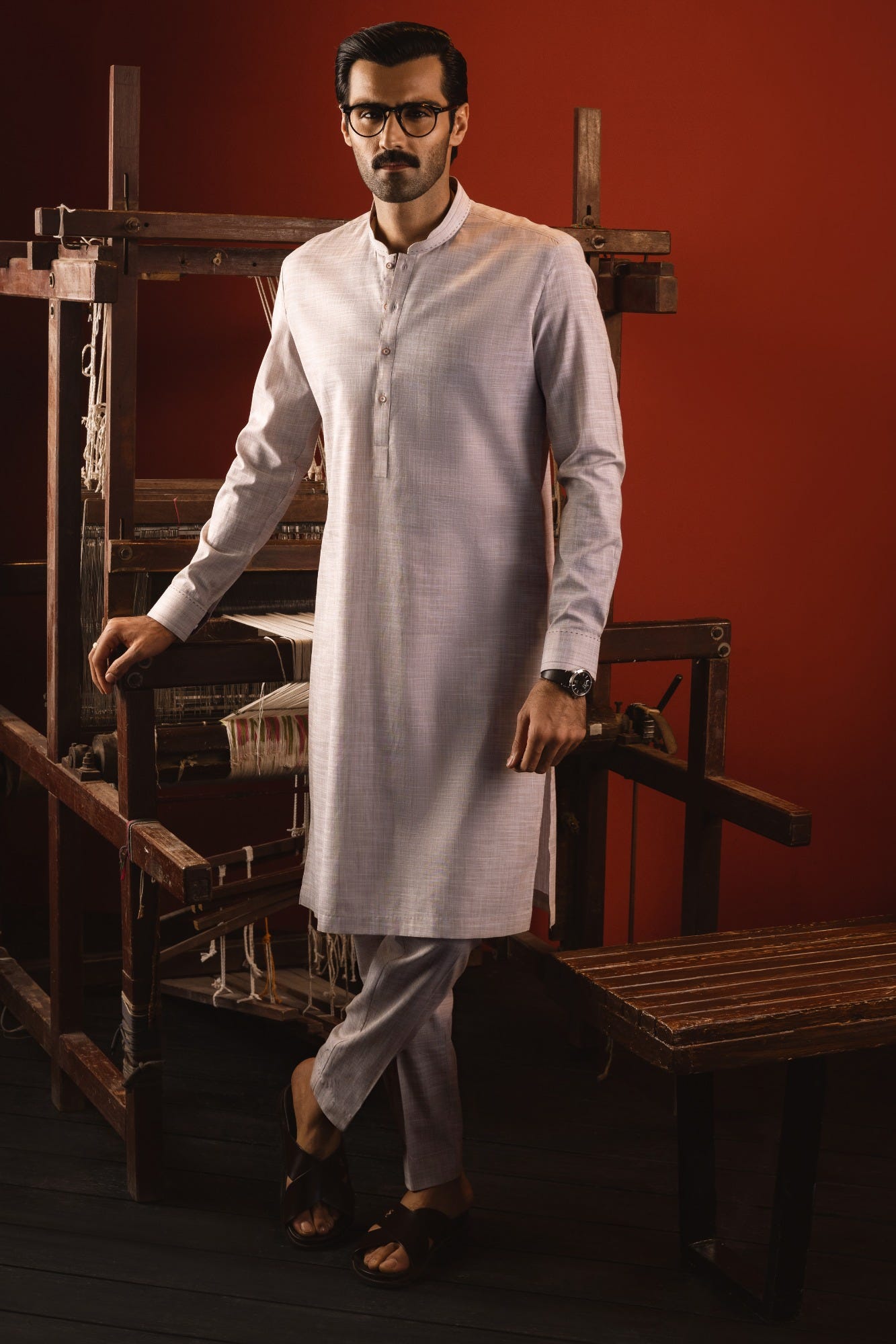 BERLIN - LIGHT BROWN COTTON KURTA TROUSER