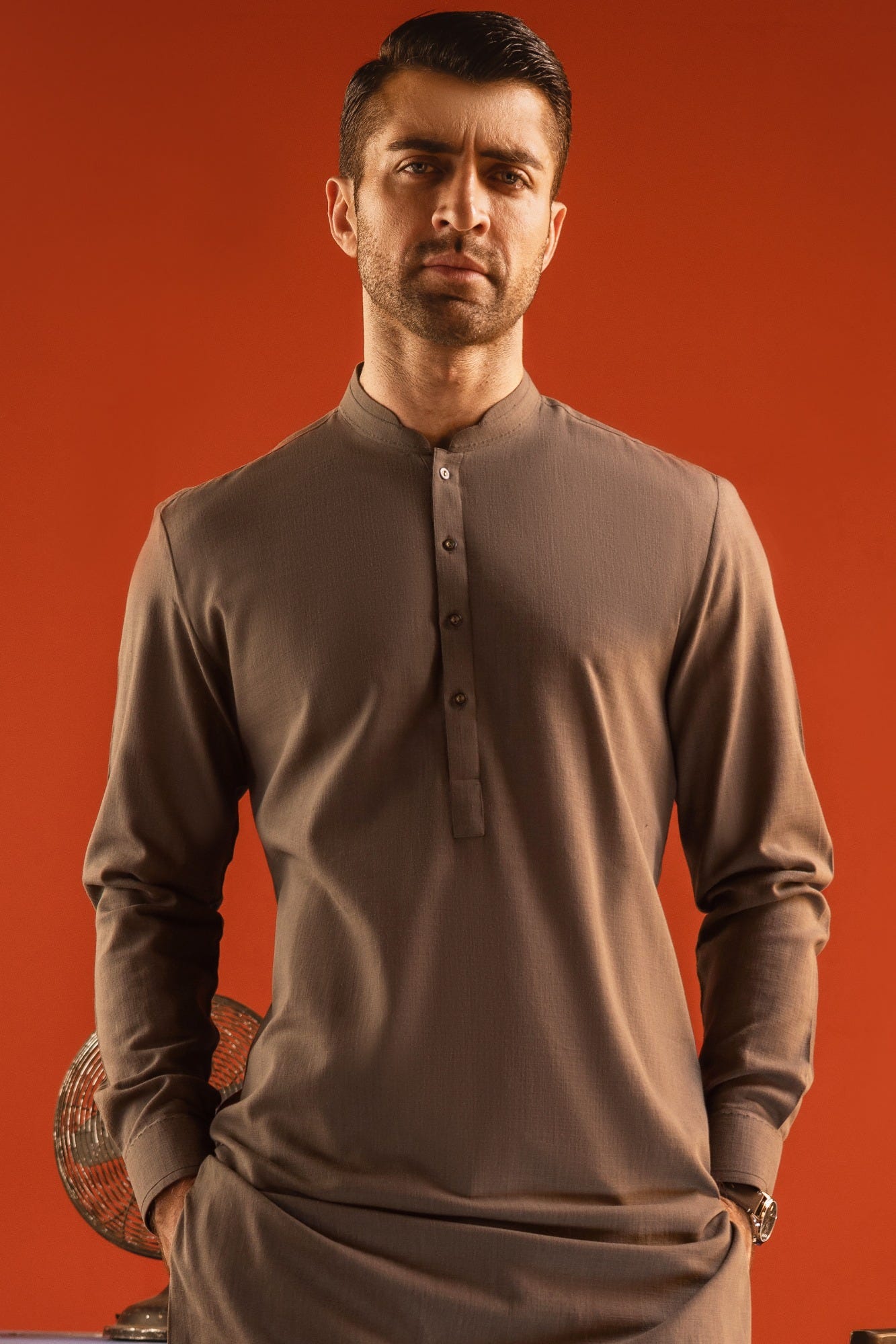 BERLIN - OLIVE GREEN COTTON KURTA TROUSER