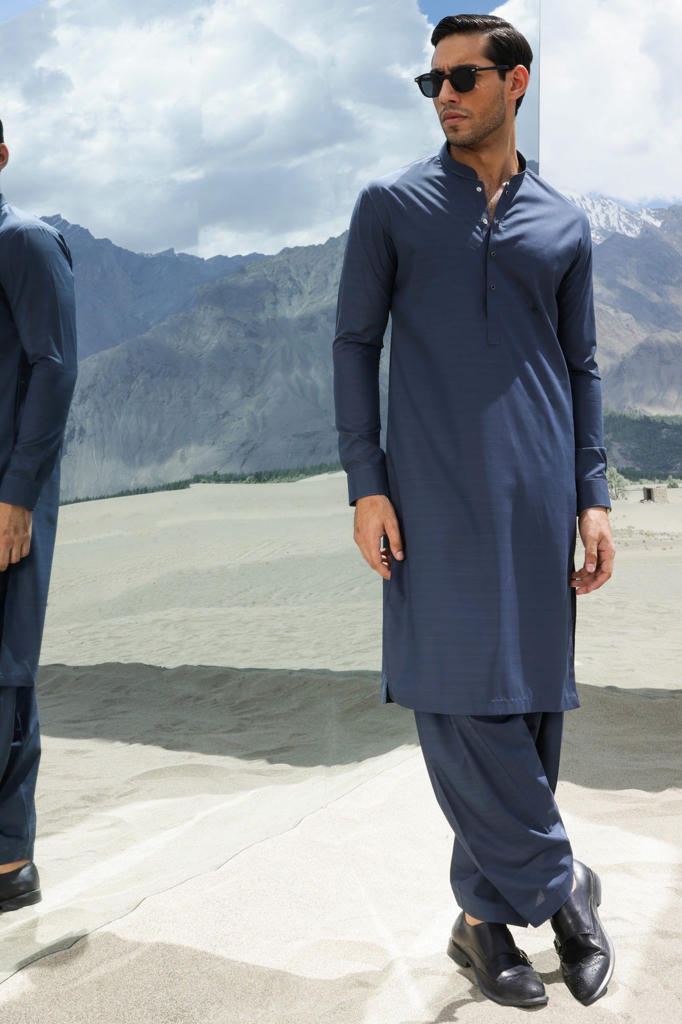 COLUMBIA - MARLED BLUE BLENDED KAMEEZ SHALWAR