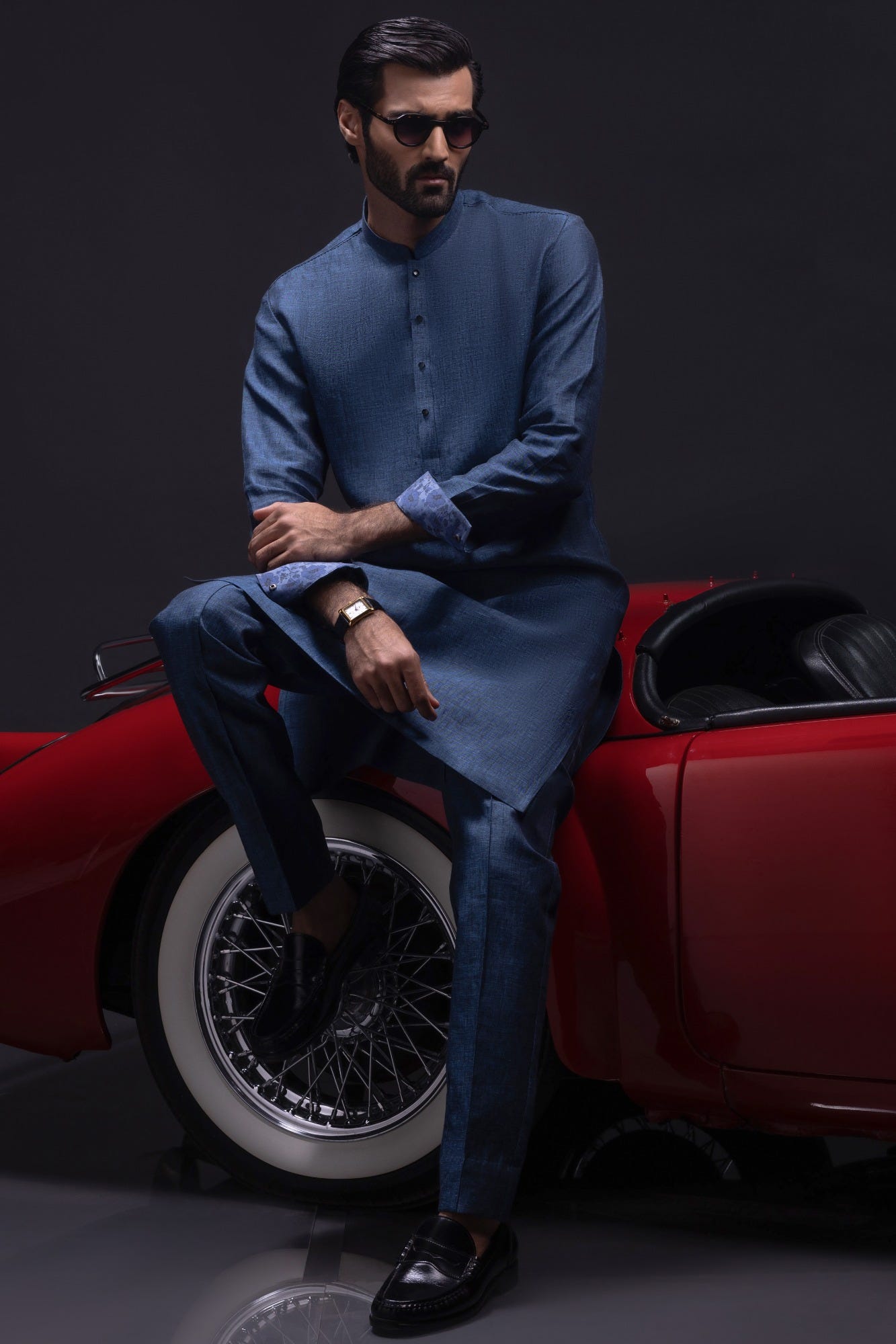 nice-deep-blue-linen-kurta-trouser