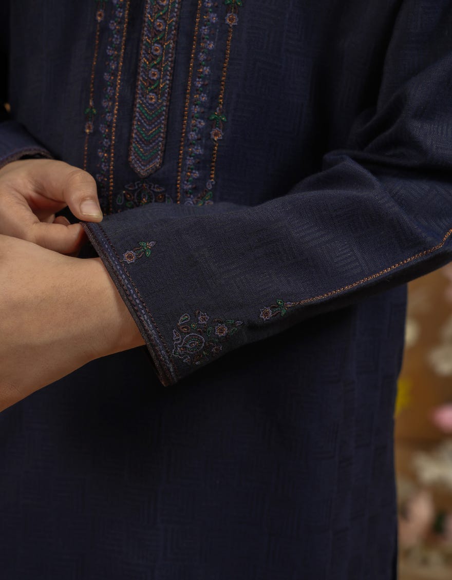 MIDNIGHT BLUE BLENDED KURTA | JCK-SP-A-48132