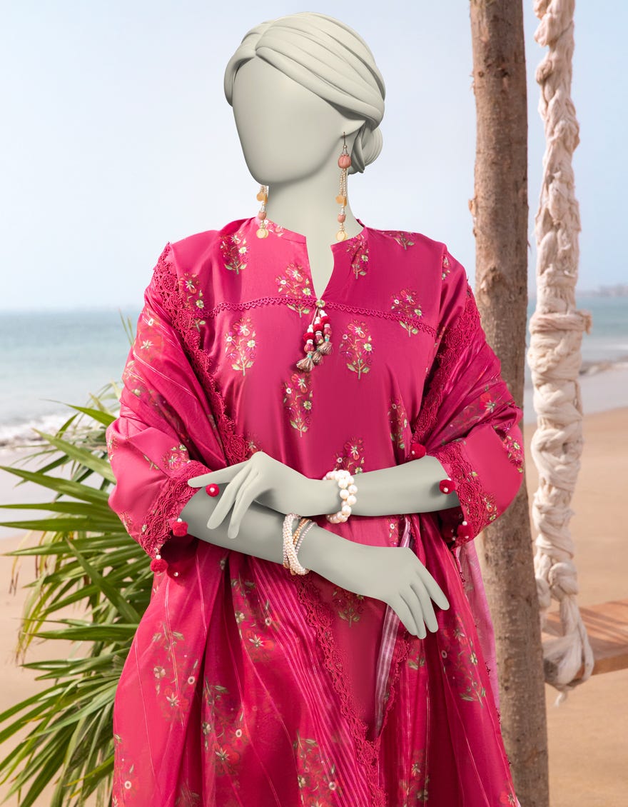 MULTICOLOR LAWN PRINTED UNSTITCHED 2PC | JLAWN-S-JDS-25-1035