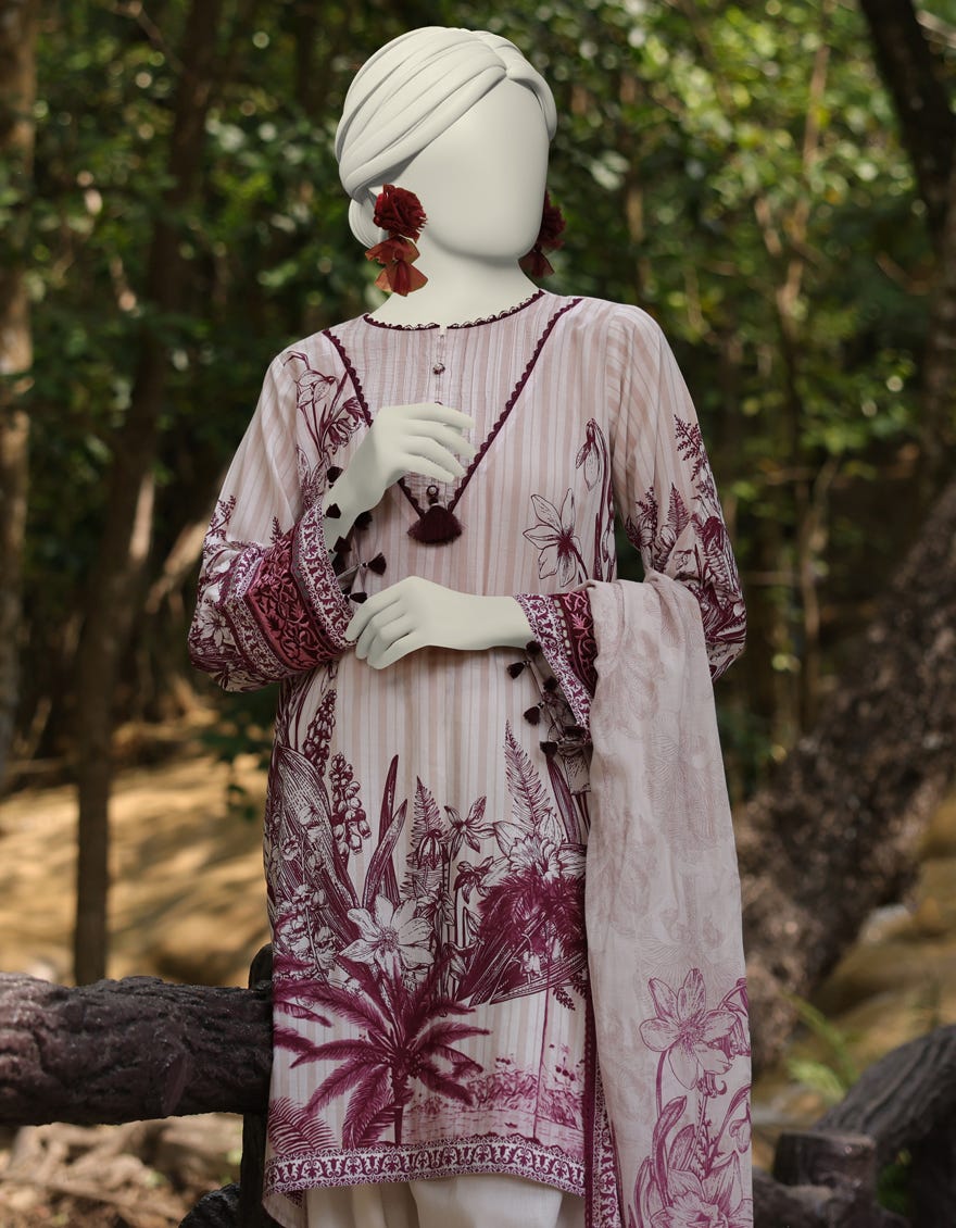 MULTICOLOR LAWN EMBROIDERED UNSTITCHED 2PC | JLAWN-S-JDS-25-1059