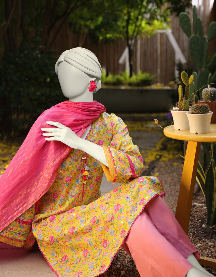 PINK LAWN EMBROIDERED UNSTITCHED 2PC | JLAWN-S-JDS-25-1072