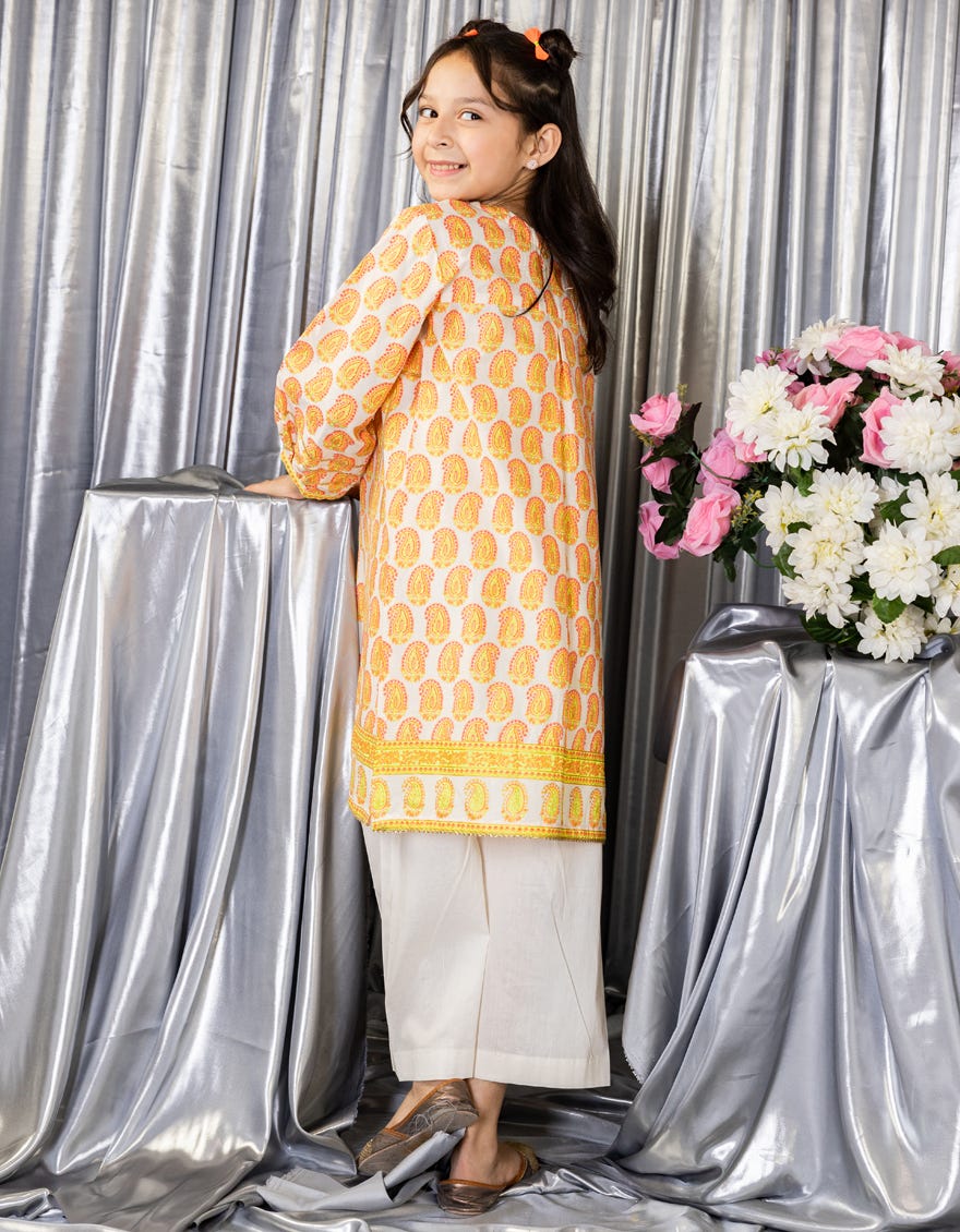 MULTICOLOR LAWN PRINTED KURTI