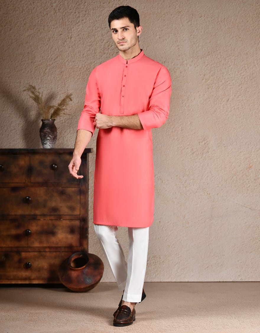 PINK COTTON CASUAL KURTA