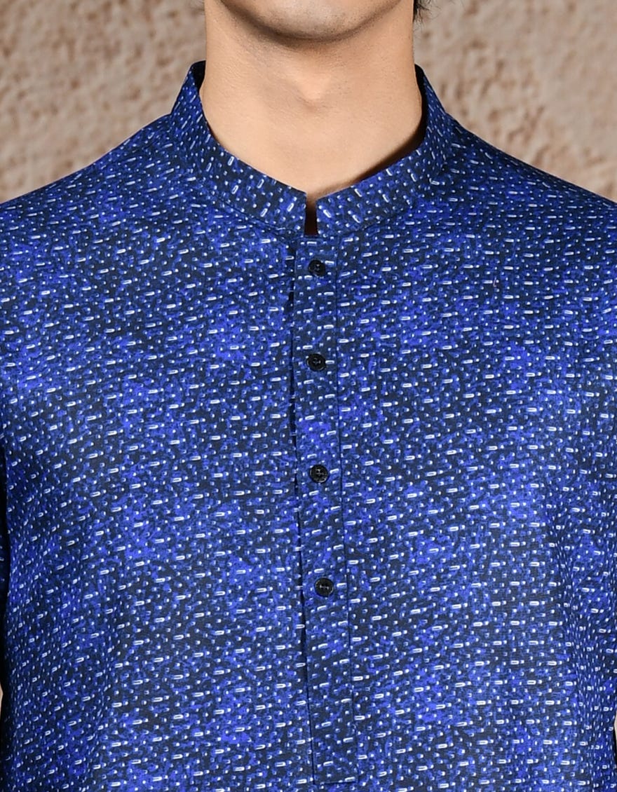 ELECTRIC BLUE COTTON CASUAL KURTA