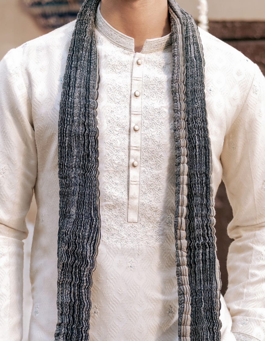 CREAM BLENDED SPECIAL KURTA | JJK-SP-A-48075