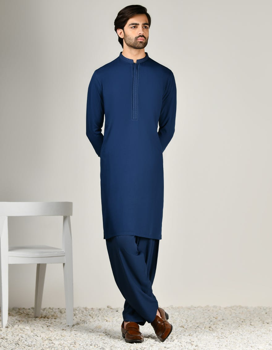 BLUE BLENDED KAMEEZ SHALWAR | JJKS-A-33001