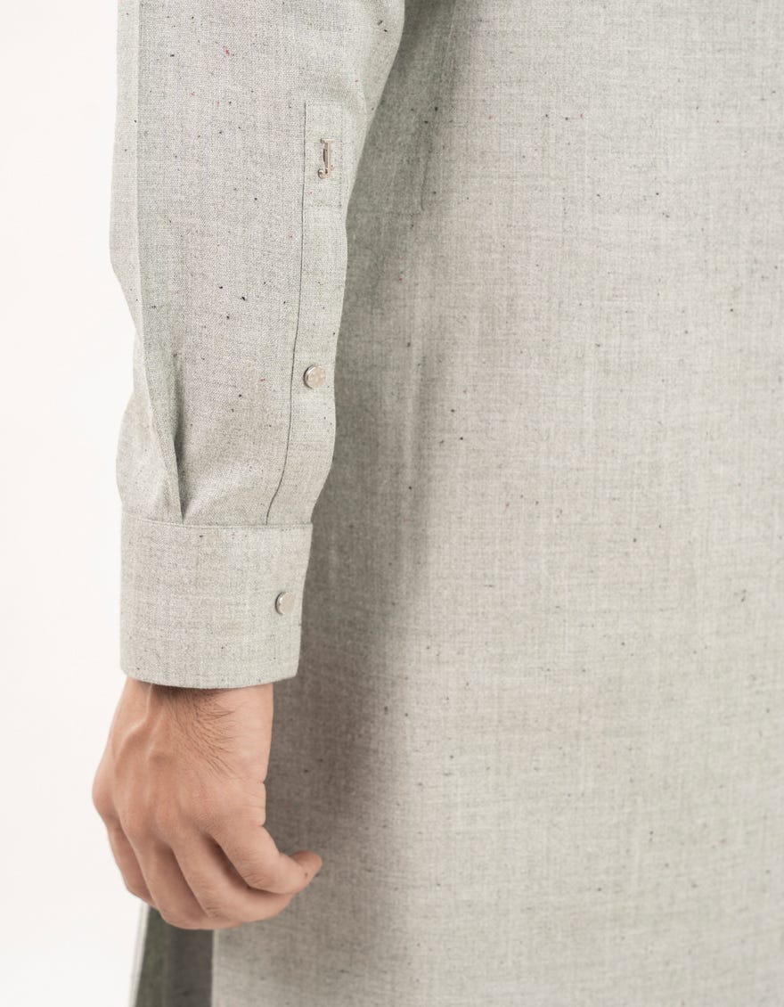 PEBBLE GREY BLENDED KAMEEZ SHALWAR | JJKS-W-33158