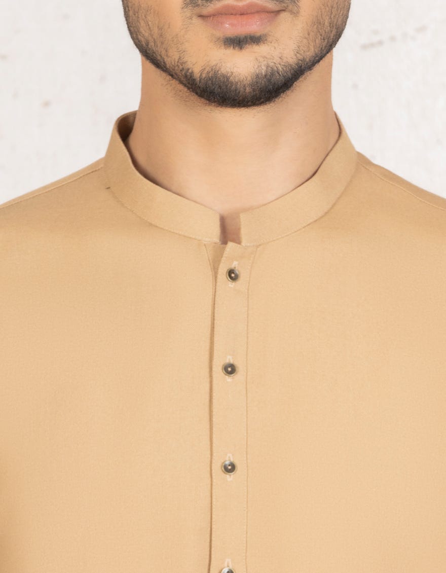 CAMEL BLENDED KAMEEZ SHALWAR | JJKS-W-40150