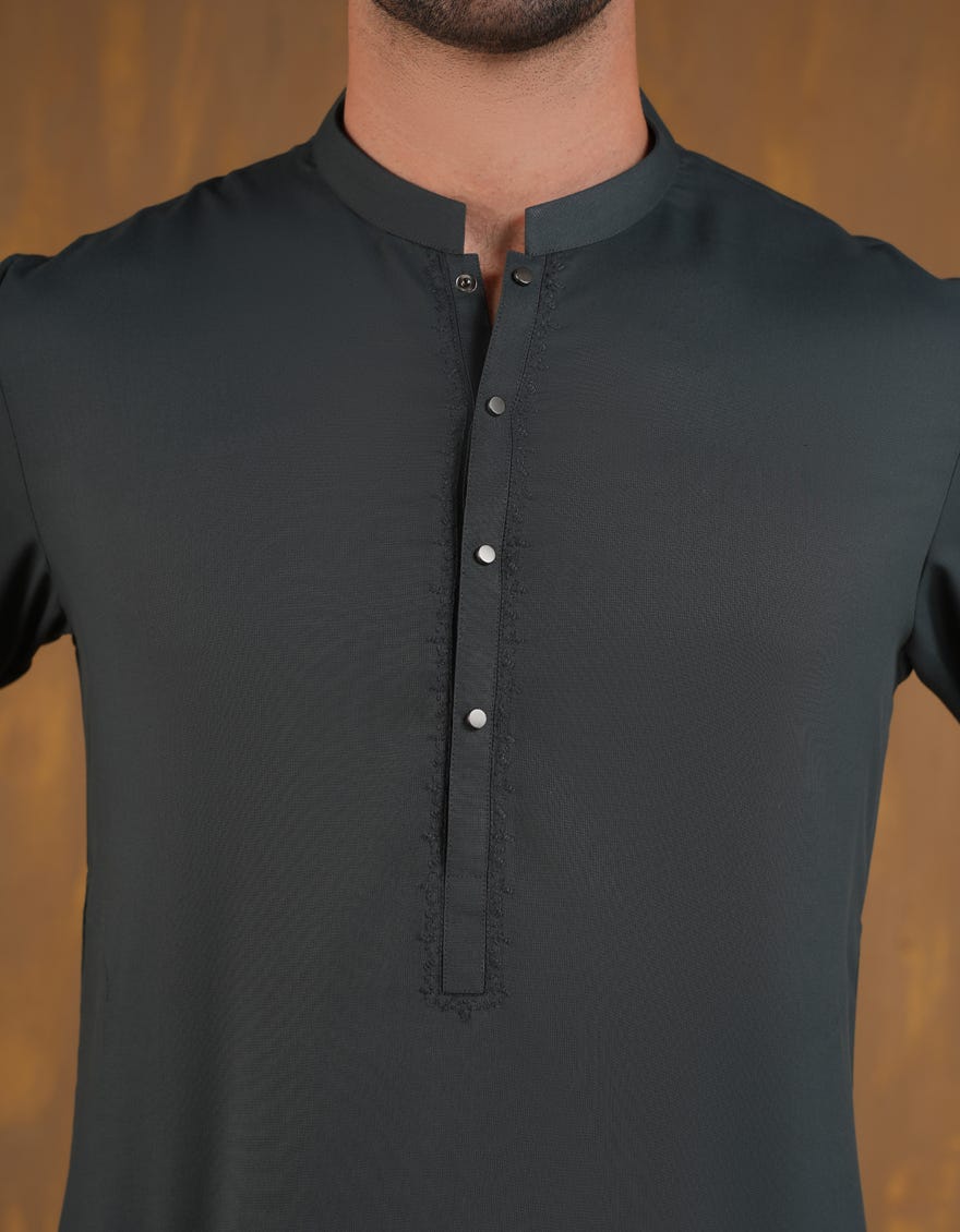 TEAL BLUE BLENDED KAMEEZ SHALWAR | JJKS-A-90470