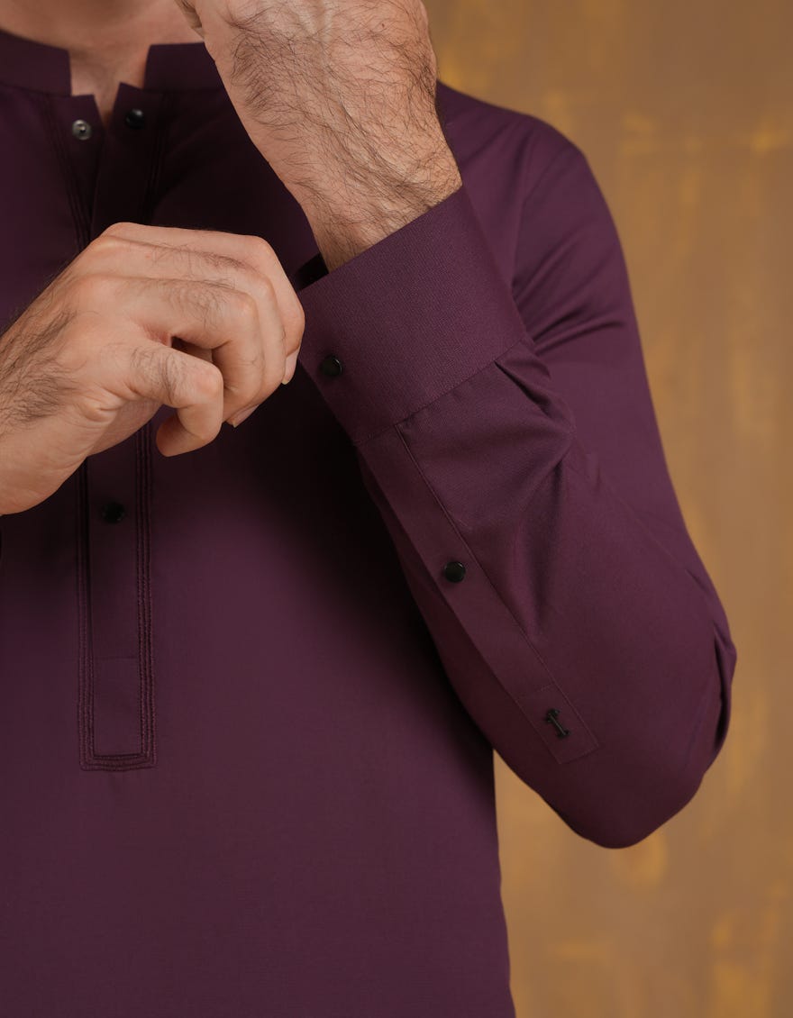 MAROON BLENDED KAMEEZ SHALWAR | JJKS-A-90502