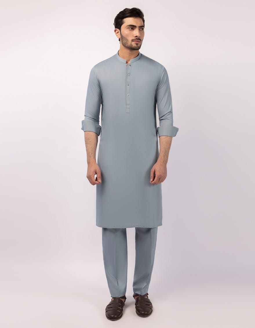 AZURE BLUE CASUAL KURTA TROUSERS