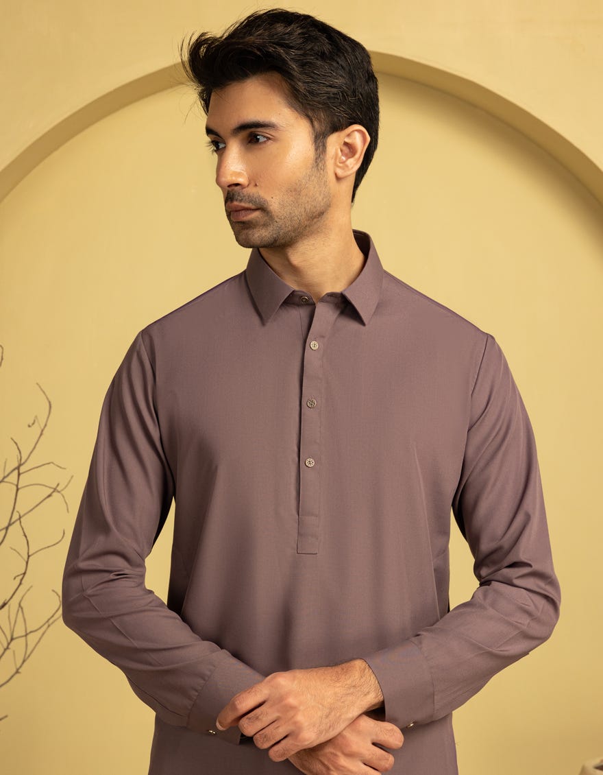 WOOD BROWN BLENDED UNSTITCHED KAMEEZ SHALWAR FABRIC