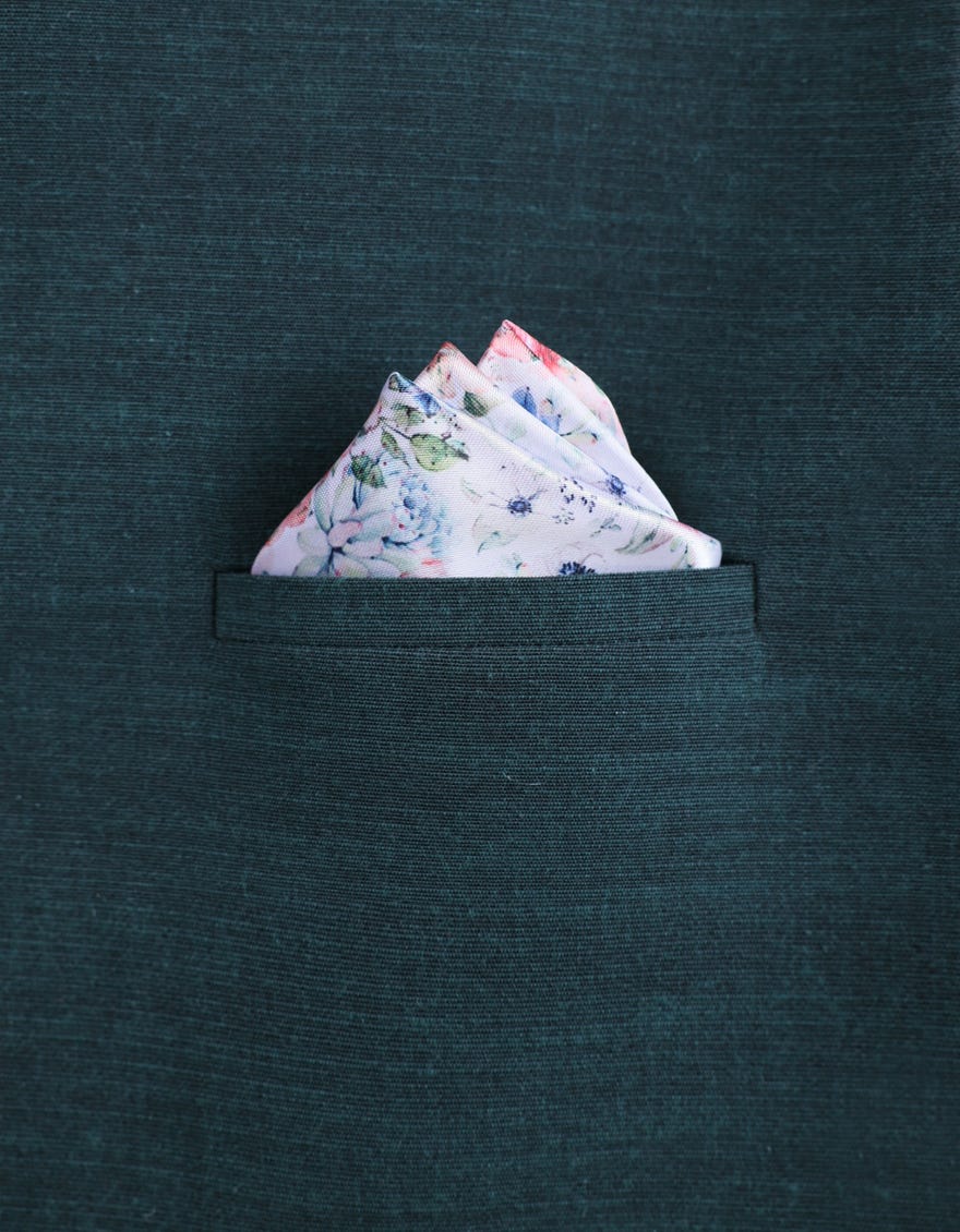 Dull White Pocket Square | Jjpsq-0010