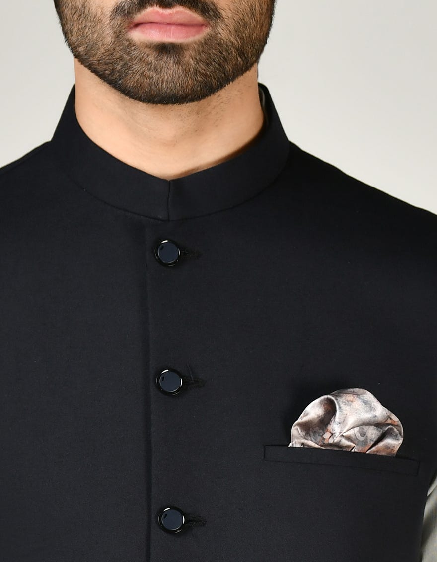 MIDNIGHT BLUE SUITING WAISTCOAT | JJVC-A-48167