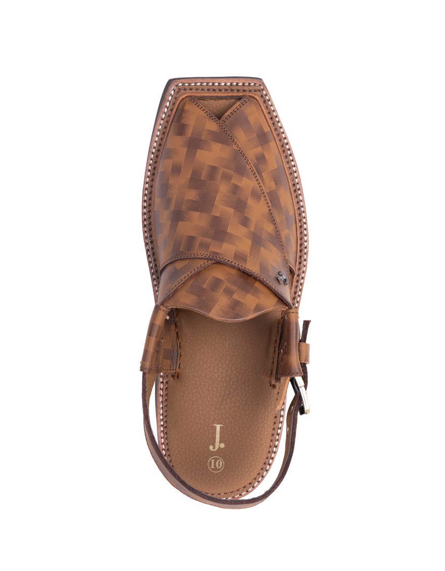 Rust Orange Trendy Peshawari Chapplal | Jjfw-Jpc-080