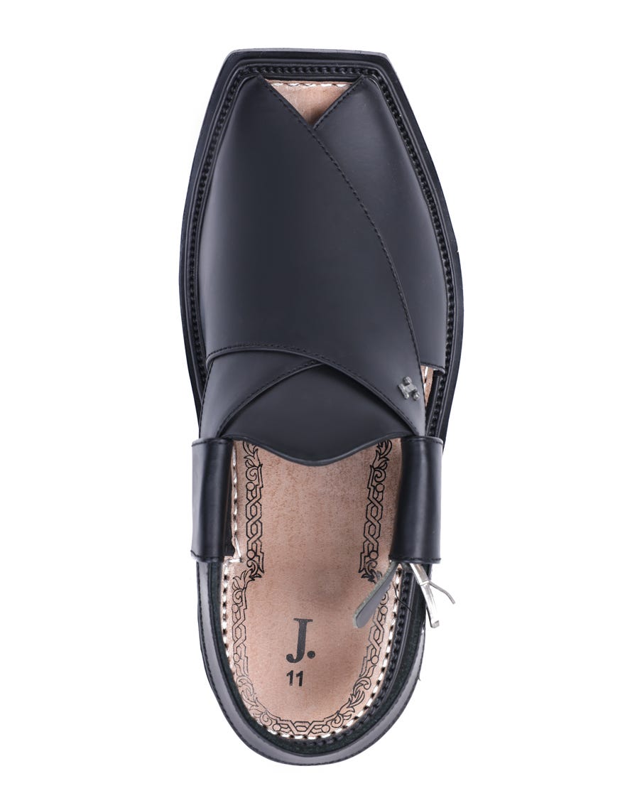 MATT BLACK TRENDY PESHAWARI SANDALS