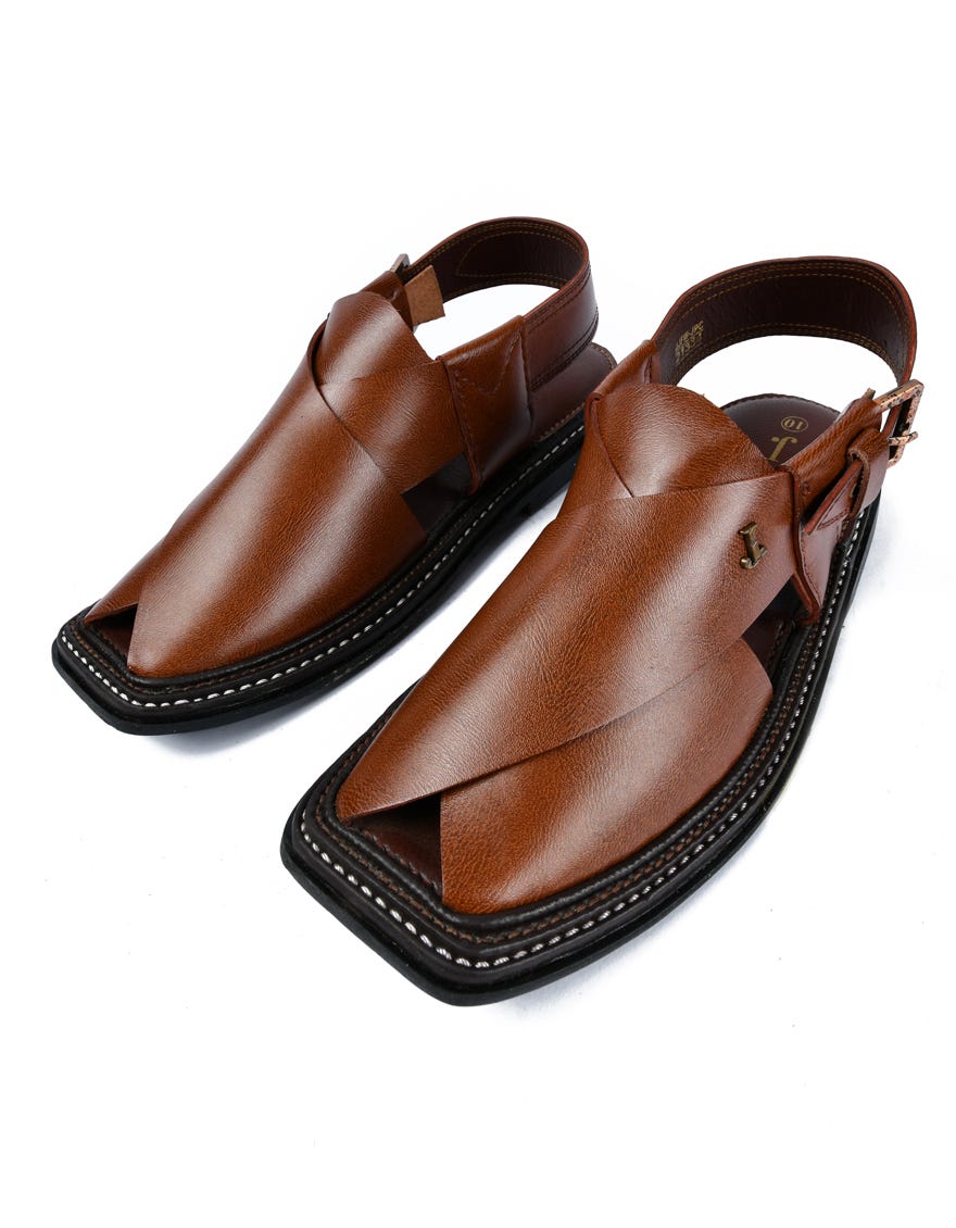 Brown Trendy Peshawari Chappal | Jjfw-Jpc-21334