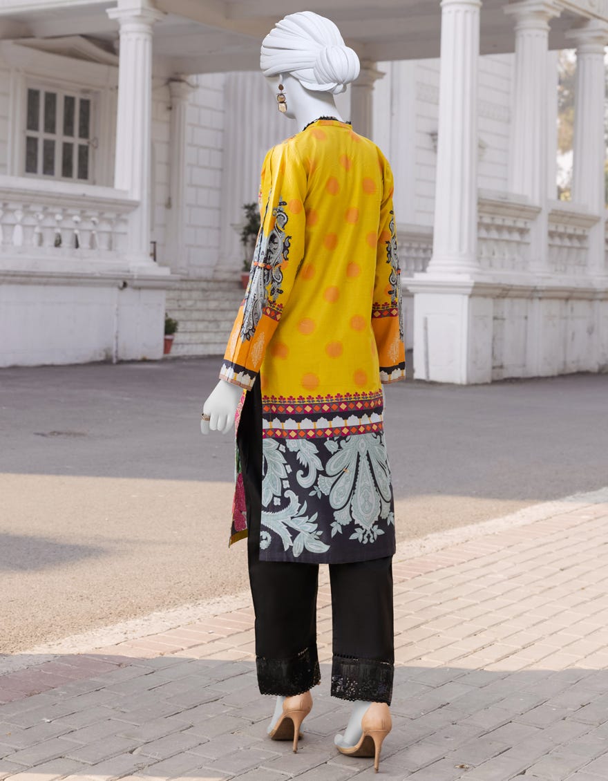 YELLOW CAMBRIC 2PC STITCHED | JJPW-S-JPW2-23-547