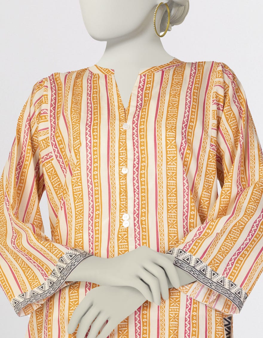 MULTICOLOR PRINTED LAWN KURTI