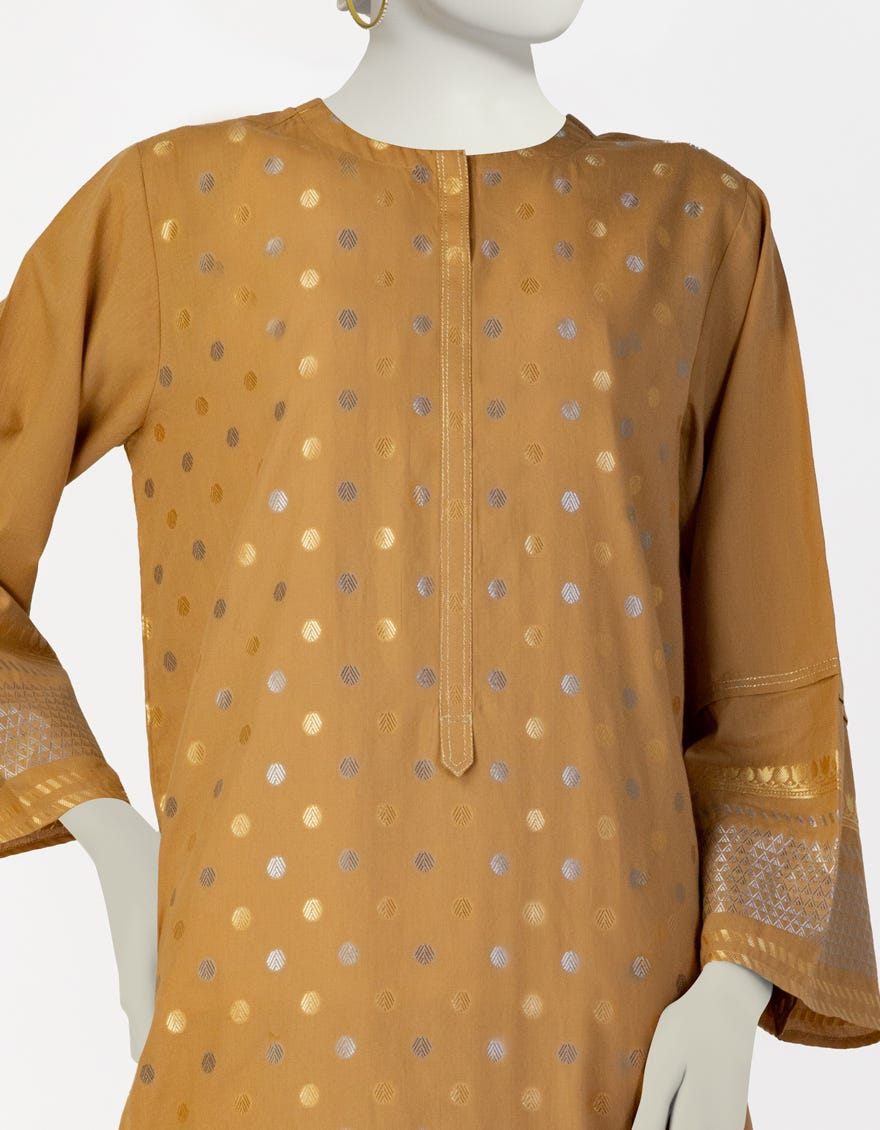 MUSTARD DYED JACQUARD KURTI