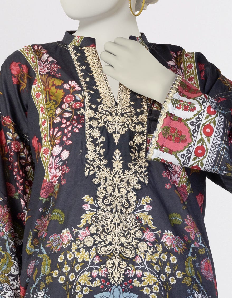 MULTICOLOR LAWN EMBROIDERED KURTI