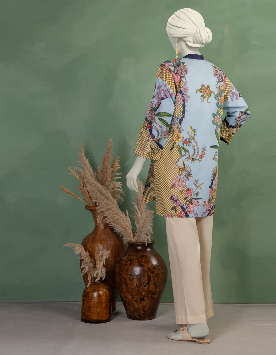 BLUE LAWN DIGITAL PRINTED KURTI