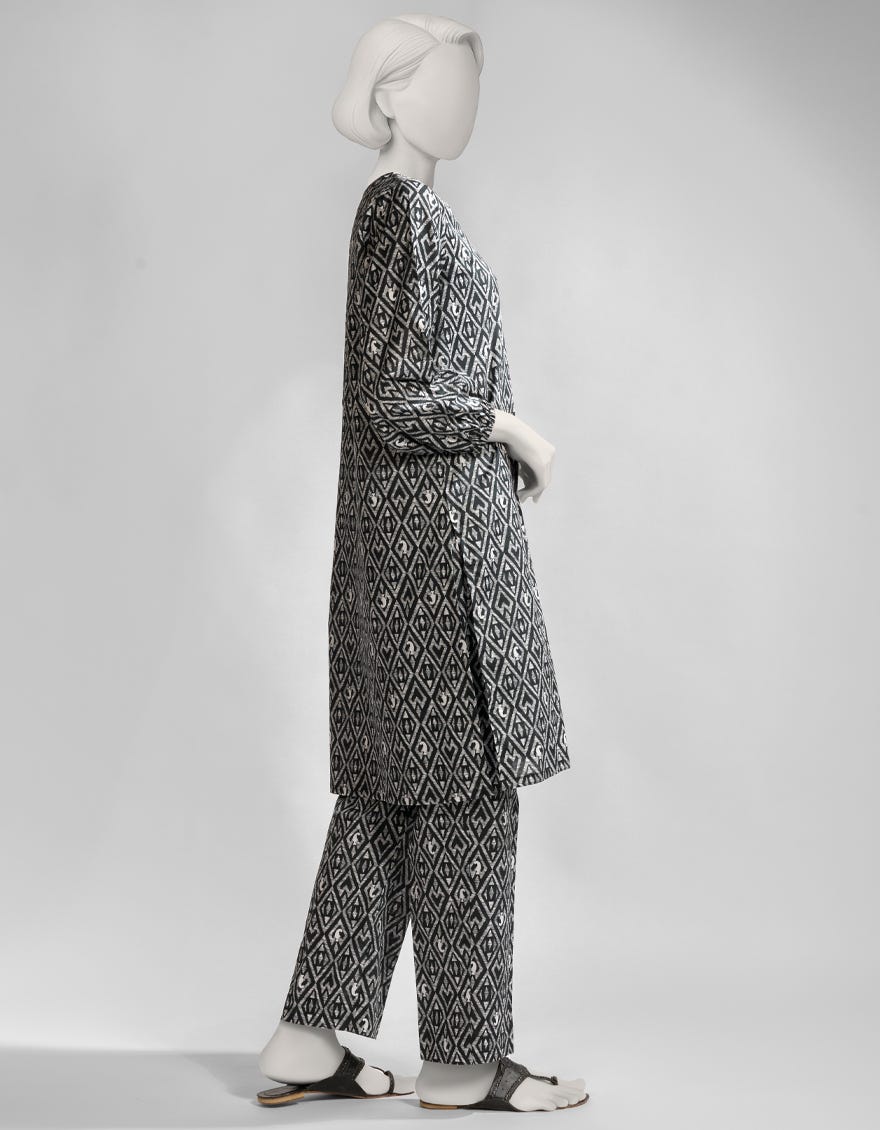 BLACK LAWN PRINTED KURTI