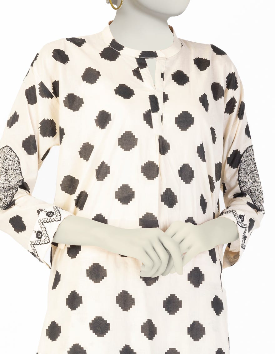 OFF WHITE LAWN EMBROIDERED 2PC STITCHED