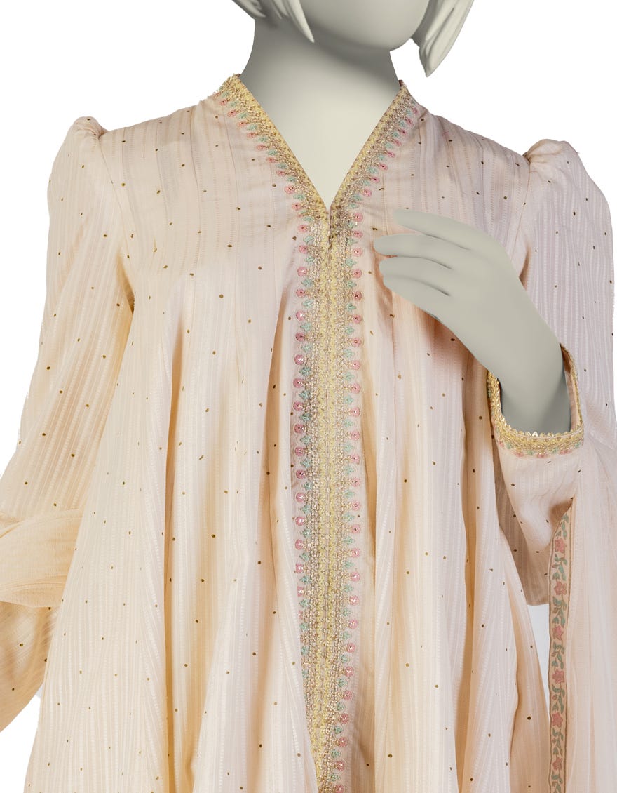 OFF WHITE DOBBY EMBROIDERED 3PC STITCHED