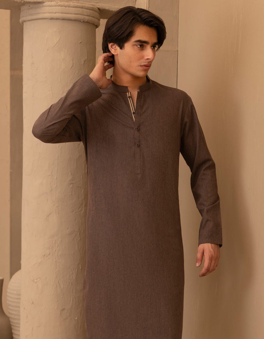BROWN BLENDED KURTA