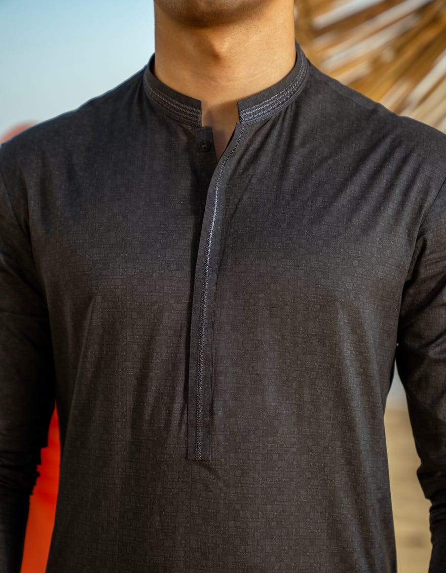 DARK GREY COTTON KURTA