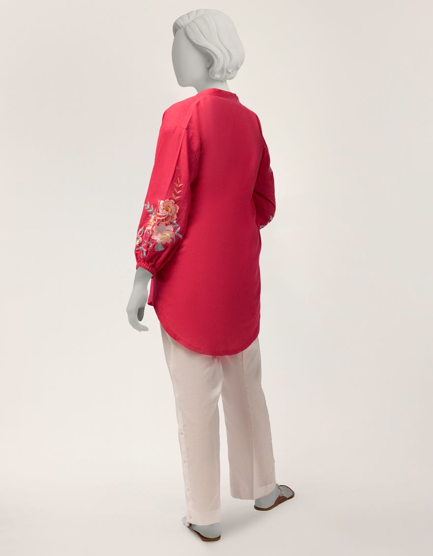 PINK LAWN EMBROIDERED SHIRT