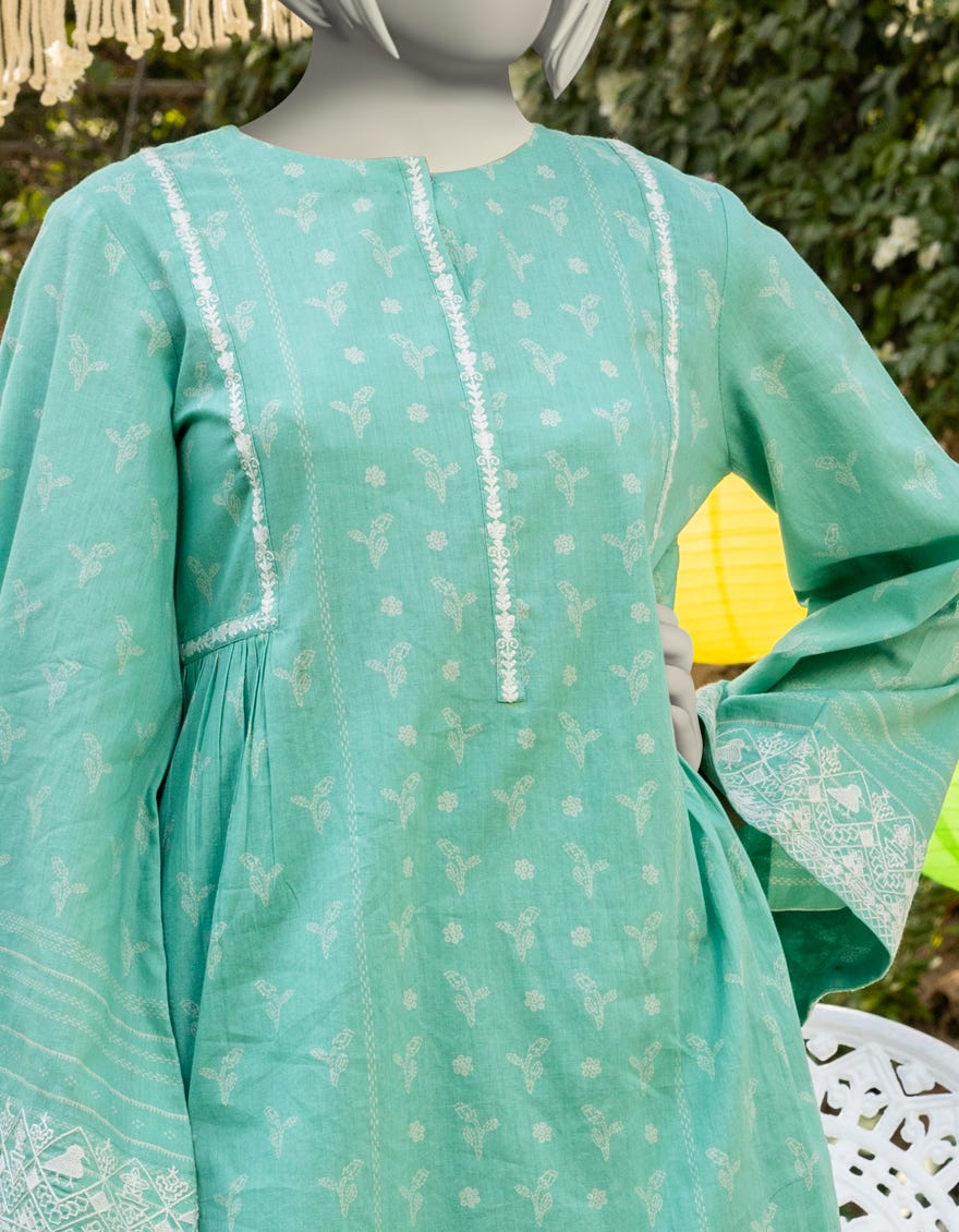 GREEN LAWN EMBROIDERED 2PC | JGK-S-JTST-25-405