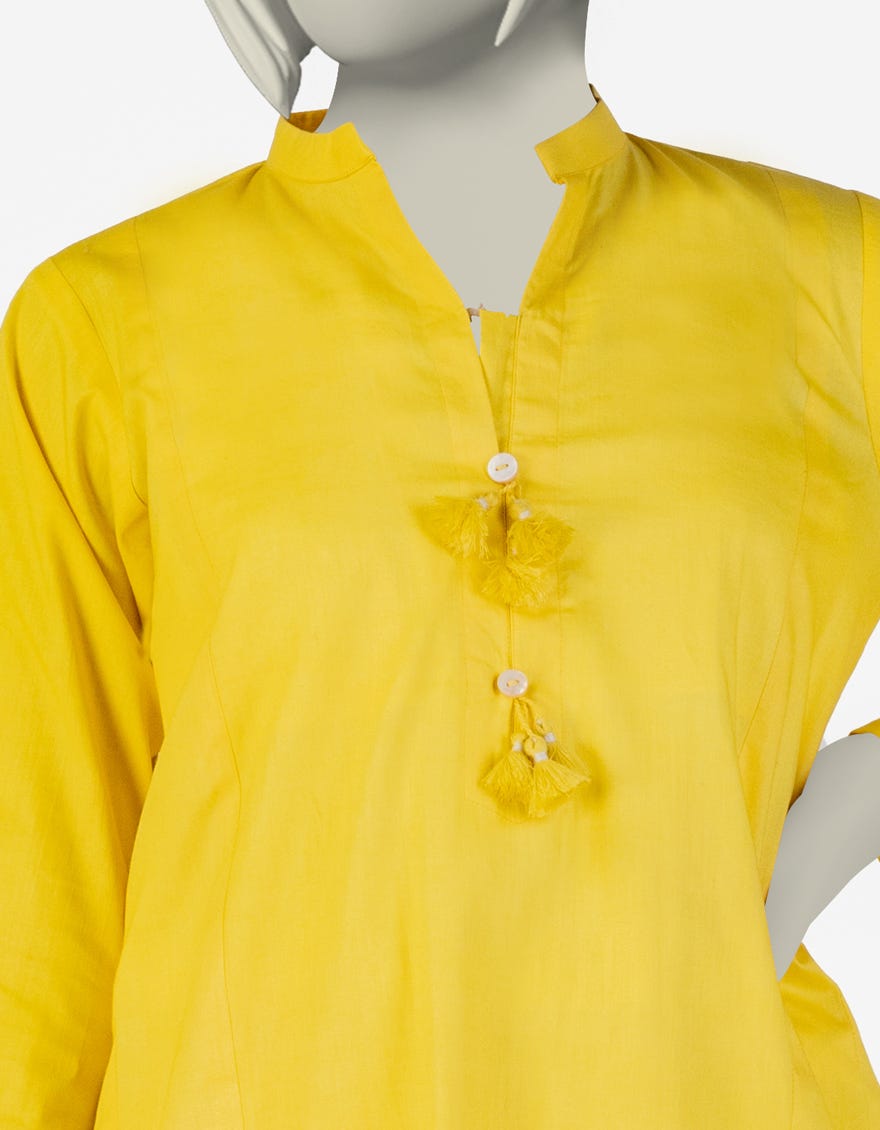 YELLOW LAWN DYED 2PC | JGK-S-JTST-25-476