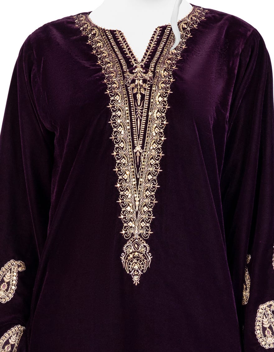 MAROON VELVET 2PC STITCHED | JJPW-W-JW2-22-2025