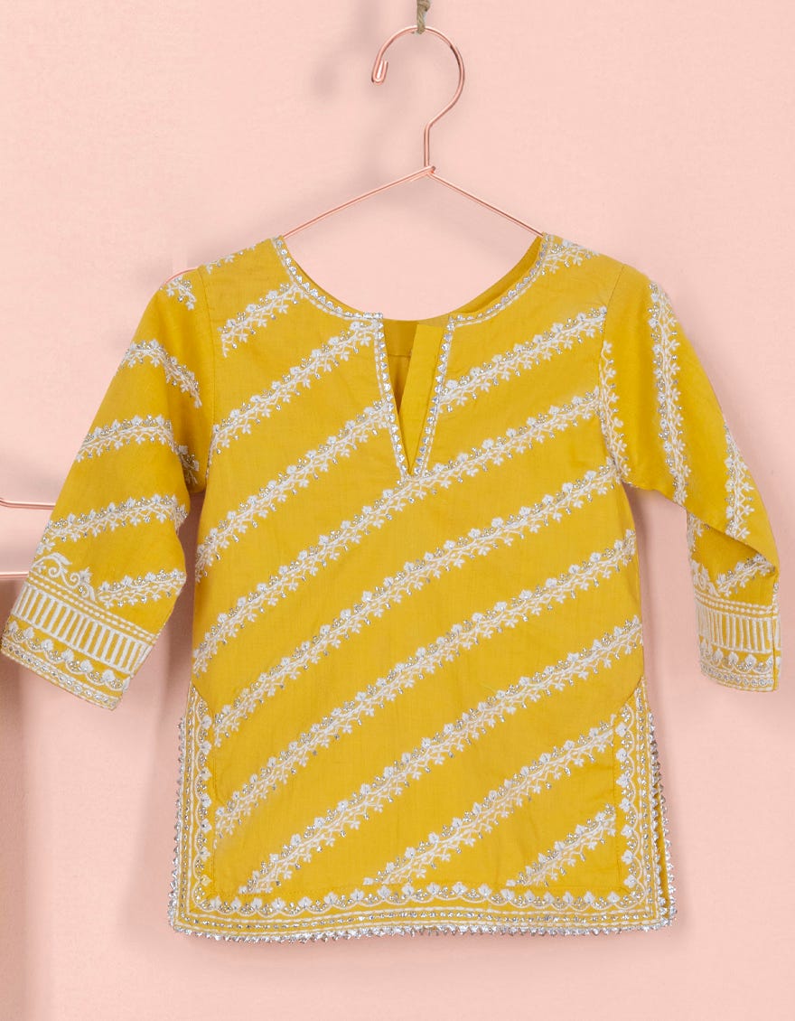 YELLOW CAMBRIC INFANT GIRL 3PC | JGK-W-JWK-22-5017