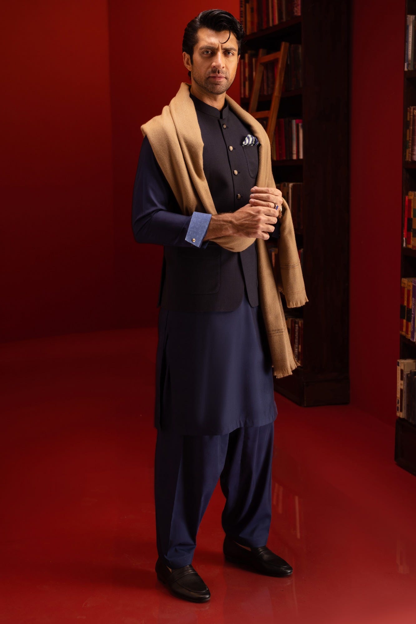 konya-navy-blended-kameez-shalwar