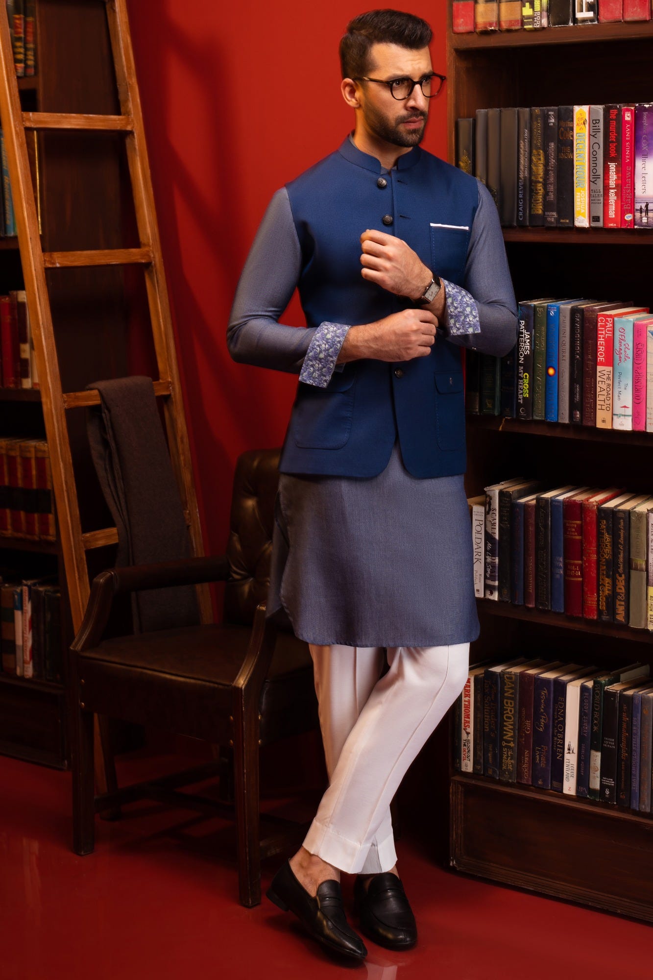 SAFARI - ROYAL BLUE BLENDED WAISTCOAT | CCVC-39347-C4