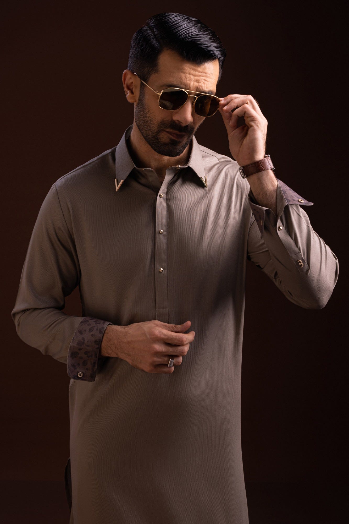 San Marino - Khaki Cotton Kurta Trouser